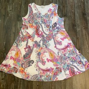 Sandra Darren Bright Paisley Swing Dress